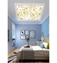 Gold Rose Avize Özel Tasarım Desenli Kare Led Avize,60watt, Beyaz Işık, 60x60 Modern Avize