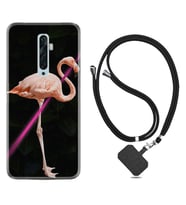 Oppo Reno 2Z 4 Lite 4 Pro 5 6 7 A31 Kılıf Boyun Askılı Silikon Line Filamingo 1776