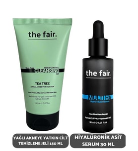 the fair Yağlı Akneye Yatkın Cilt Temizleme Jeli 150 ml ve Hiyarülonik Asit Serum 30 ml