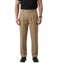 DeepSEA Bej Baggy Fit Pileli Kumaş Pantolon – Likralı, Beli Lastikli Rahat Kesim Erkek Pantolon 2600920