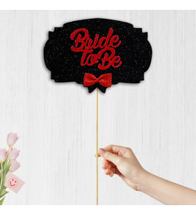 Bride To Be Konuşma Balonu Çubuğu - Siyah & Kırmızı