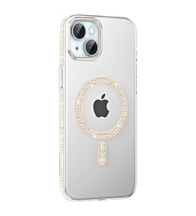 iPhone 14 Move Taşlı Magsafe Kapak - Pembe