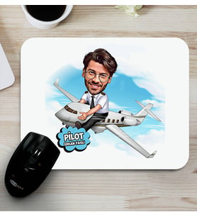 Kişiye Özel Pilota Hediye Karikatürlü Mousepad