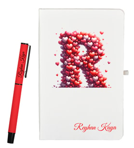 Kişiye Özel Sevgiliye Hediye Defter ve Kalem Hediye Seti