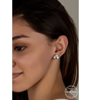 Swarovski Crystal Kadın SS Tırnaklı 12 mm Çivili Gümüş Küpe