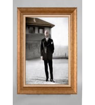 Altın Varaklı Paspartulu Çerçeveli Atatürk Tablo nt816