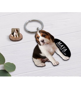 BK Gift Kişiye Özel Evcil Dost Köpek Ahşap Künye (Beyaz)