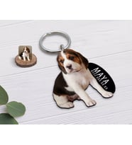 BK Gift Kişiye Özel Evcil Dost Köpek Ahşap Künye (Beyaz)