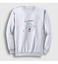 Presmono Unisex Beyaz Captain Seagull Martı Sweatshirt 290331tt