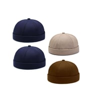 4 Lü Set %100 Pamuk Cap Ayarlanabilir Docker Şapka Yazlık Takke Şapka Retro Şapka Takke Şapka
