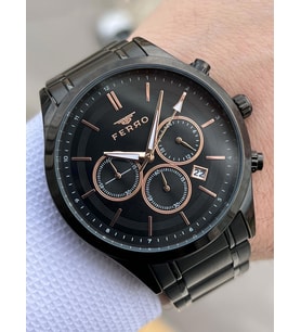 FERRO İç Fonksiyonları Aktif Chronograph 30 Mt Su Geçirmez Erkek kol Saat xf0025