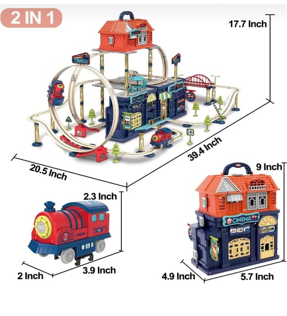 197 Parça Hareketli Looping Raylı Oyuncak Tren Track City 2 in 1