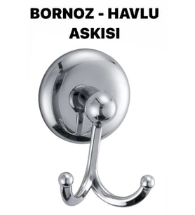 BANYO BORNOZ ASKISI 2'Lİ ASKILIK Krom