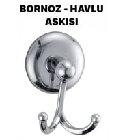 BANYO BORNOZ ASKISI 2'Lİ ASKILIK Krom