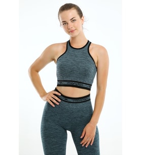 Maraton SlimFit Kadın Bisiklet Yaka Petrol Bra