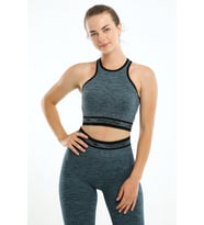 Maraton SlimFit Kadın Bisiklet Yaka Petrol Bra