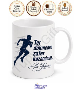 Sporcuya Hediye İsme Özel Baskılı Kupa Bardak Sporcu Hediyesi