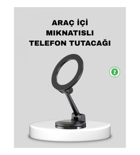 Mey İthalat® Katlanır Manyetik Araç İçi Telefon Tutucu – 360° Dönebilen, MagSafe Uyumlu, Güçlü Mıkna