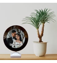 Ledli Tarihli Fotoğraflı Sihirli Ayna Çerceve ( KİŞİYE ÖZEL)
