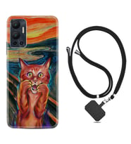 Infınix Hot 12 Kılıf Silikon Boyun Askılı İpli Desenli Silikon Tablo Cat 1788