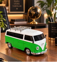 Dekoratif Retro Yeşil Vosvos Minibüs Speaker