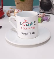 Eczane Teknikeri Türk Kahvesi Fincanı Beyaz