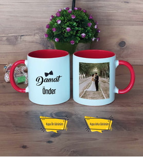 Damat Kupa Bardak Kırmızı Fotoğraflı