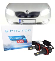 Skoda Octavia Mk3 Led Xenon Sis Farı Ampulü H8 Ultimate 9500 Lumens Yeni Seri Beyaz 2013-2021