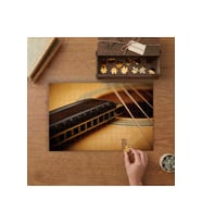 Mızıka ve Gitar Telleri Tasarımı 240 parça Ahşap Puzzle Ahşap Kutuda MP00439
