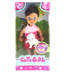 Mulvxurg  Urg02 Cute Girl Köpek Figürlü Kumral Mini Bebek (Mulvix)