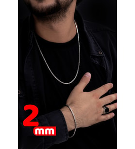 Erkek Gümüş Kolye Bileklik Set - 925 Ayar Gümüş Kare Kral Model Set