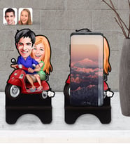 BK Gift Kişiye Özel Sevgililer Karikatürlü Ahşap Biblo Telefon Standı-10