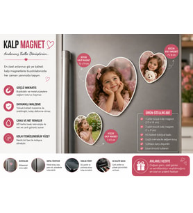 Kalp Fotoğraf Magneti Kız Çocuğuna Kişiselleştirilebilir Sevimli Anı Hediyesi