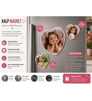 Kalp Fotoğraf Magneti Kız Çocuğuna Kişiselleştirilebilir Sevimli Anı Hediyesi