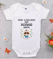 BK Kids Patron Benim Tasarımlı Beyaz Bebek Body Zıbın-1