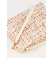 Kadın Bellis Tweed Krem-Pudra Astarlı Bilek Askılı Portföy El Ve Clutch Çanta