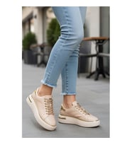 Ayakmod Lady 029 Z Siyah Rugan Kadın Sneaker (Bej)