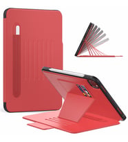 Apple iPad Mini 6 Kılıf Multifunction Leather Case A2567 A2568 A2569 (Kırmızı)