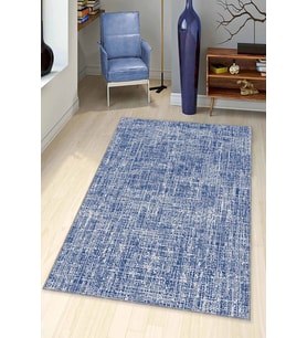 Mavi Sade Desensiz Kaymaz Tabanlı Dekoratif Halı HR003 - 100 x 160 cm