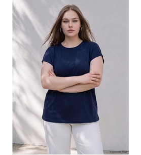 LCW Curve Lacivert Büyük Beden Oversize Bluz