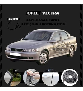 Opel Vectra Oto Araç Kapı Koruma Fitili 5metre Parlak Siyah Renk