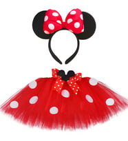 Minnie Mouse Kız Çocuk Etek , Tütü Etek (Kırmızı)