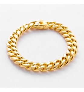 Unisex Panzer Çelik Bileklik (Gold)