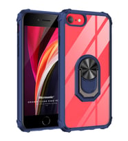 Microsonic Apple iPhone SE 2022 Kılıf Grande Clear Ring Holder Lacivert