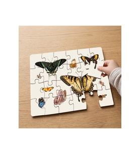 Renkli Kelebekler Tasarımlı 24 Parça Ahşap Çocuk Puzzle MPK0133