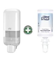 Tork S4 Beyaz Sabun ve Dezenfektan Dispenseri 564500 + 1 L Premium Köpük Sabun 520501 Hediyeli