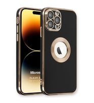 Microsonic Apple iPhone 14 Pro Max Kılıf Flash Stamp Siyah