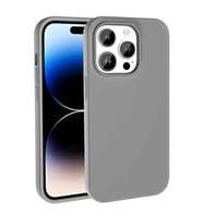 iPhone 14 Pro Kılıf Magsafe Şarj Özellikli Sıvı Teknolojili Silinebilir Sert Kivi Kılıf (Koyu Gri)