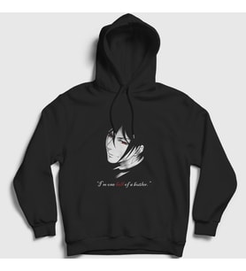 Presmono Unisex Siyah Sebastian Anime Kuroshitsuji Kapüşonlu Sweatshirt 131510tt