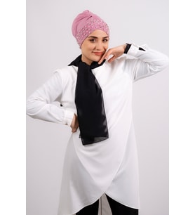 Gül Kurusu Pratik Hazır Geçmeli Tesettür Bone Sandy Kumaş Taşlı 1456_18